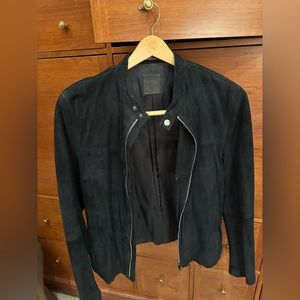 THEORY suede navy jacket size L